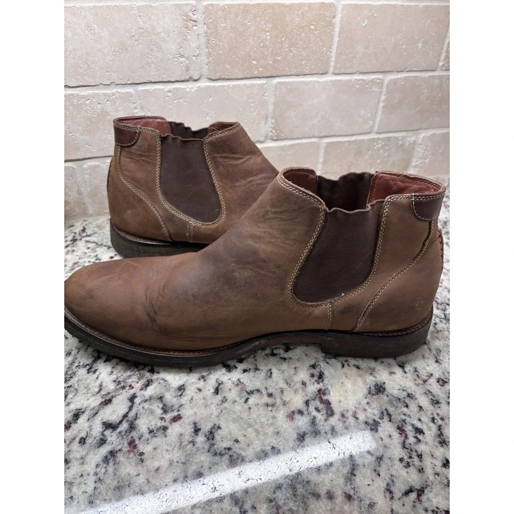 Johnson‎ & Murphy Men's Brown Nubuck Leather Chelsea Ankle Boots 13M